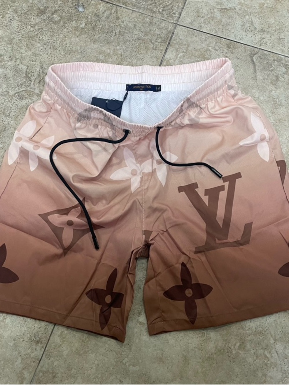 Louis Vuitton Men's Pink to Brown Gradient Monogram Swim Shorts